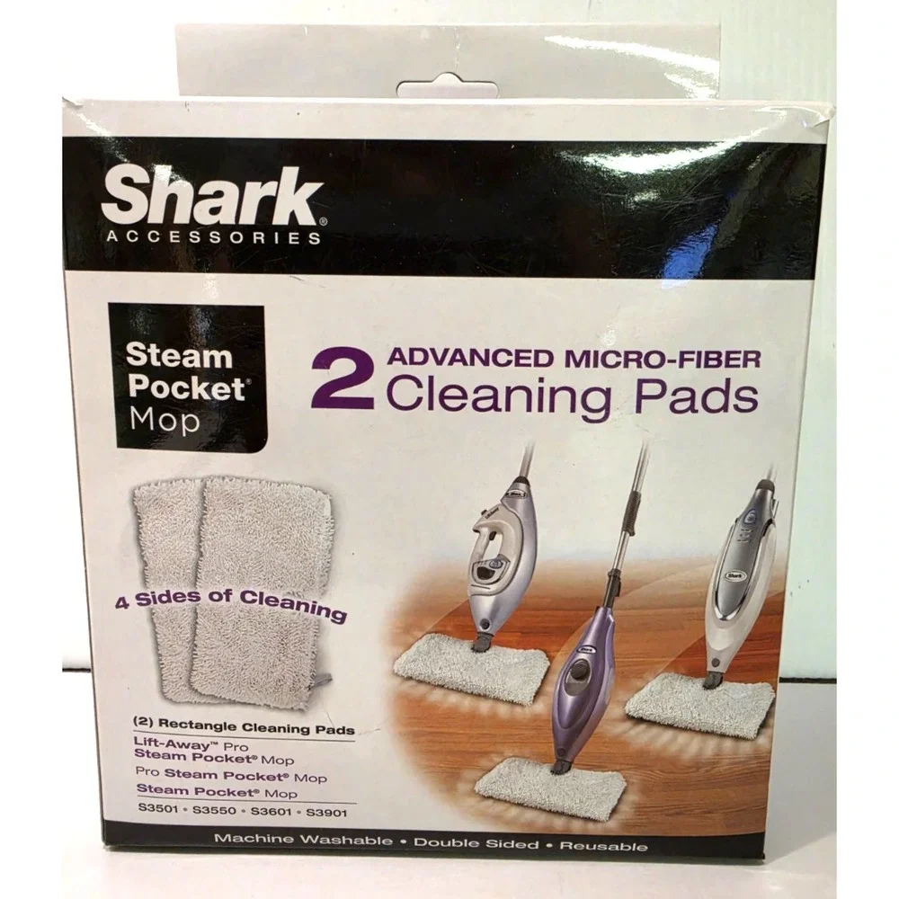 Shark Steam Pocket Mop Advanced Micro-Fiber Cleaning Pads 2 Pads NIP